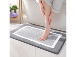 2026 tapete de Banho Linjou 43x61cm Microfibra Suave, Antideslizante, Ultra Absorbente (cinza)