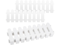 Kit de 8 Peças de Cerca Decorativa Externa em Plástico Branco, para Cercar Jardins, Quintais, Floriculturas e Lojas de CHABERLU