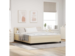 Vidaxl Cama Box Com Cabeceira Manual Creme 180 X 200 Cm Tecido