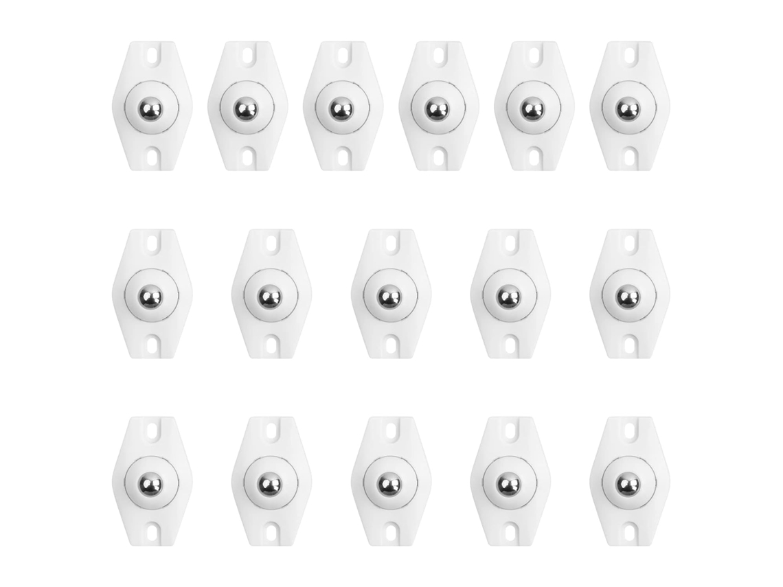 Pacote com 16 mini rodízios giratórios autoadesivos (360°) – Rodízios silenciosos e suaves, ideais para latas de lixo, móveis e pequenos armários.