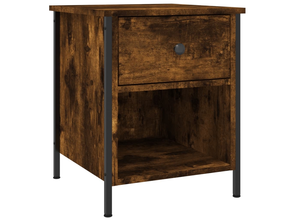 Mesa Cabeceira (40x42x50 cm) em madeira defumada, exclusiva da MAISON.