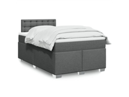 Vidaxl Cama Boxspring Com Colchão 120x190 Cm Tecido Cinzento-escuro