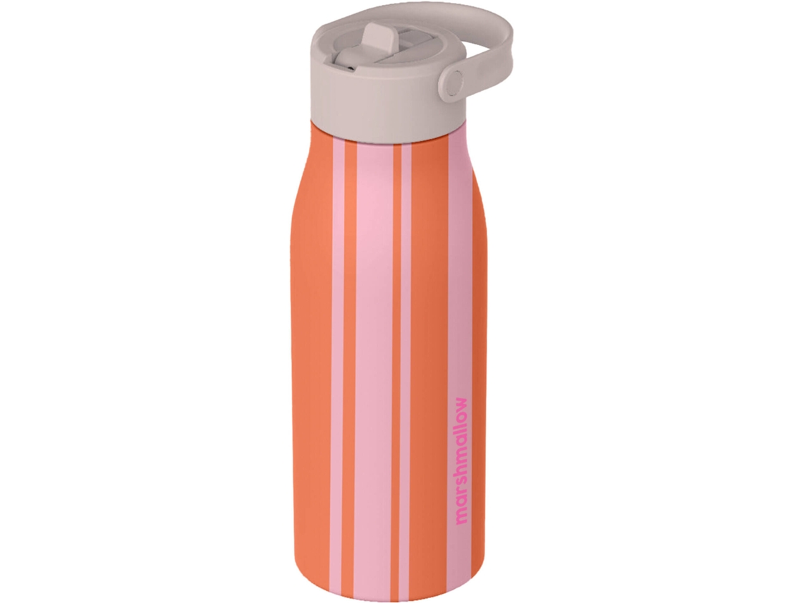 Garrafa Térmica Aço Inoxidável 500ml Laranja E Rosa Marshmallow