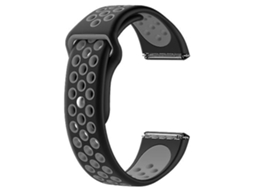 Pulseira De Relógio Lurelia Para Fitbit Versa Em Silicone Bicolor Preta Cinza