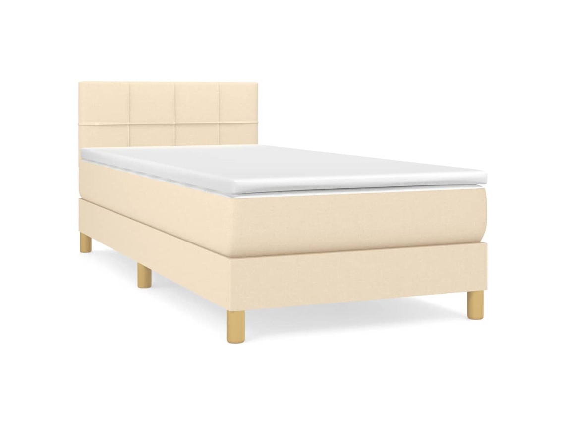 Box Spring Bed, Box Spring Beds Vidaxl Creme Tecido (90 X 200 Cm)