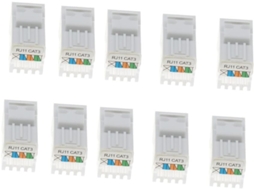 Pacote Com 10 Conectores Rj11 8p4c Cat3 Para Telefone Modular, Brancos.