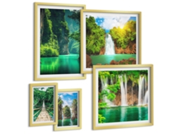 Conjunto De Pinturas Trópicos Cachoeiras Verde Da Natureza Espelharte (5 Peças)