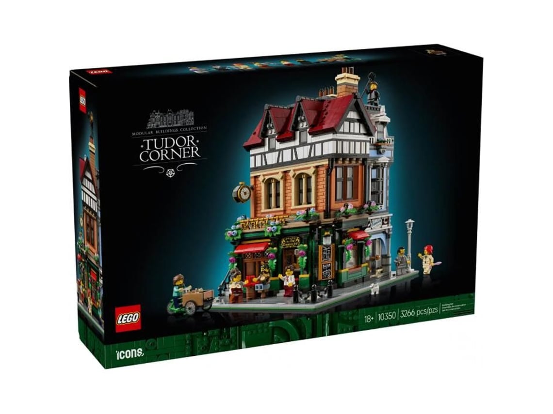 Conjunto De Construção Lego 10350 Edifício Tudor 3 Fachadas Em Tijolos Para Adultos Preto
