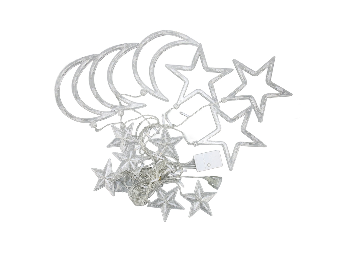 Luzes De Fada Led Estrela Lua Decorativas Coloridas
