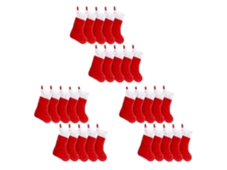30 Meias De Natal De Feltro Vermelho, Suportes Para Meias De Natal, Sacos Para Guardar Presentes Em Lareiras E Casas. Loja Olysi