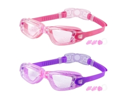 Óculos De Natação Para Crianças, 2 Pacotes, Anti-embaçamento, Impermeáveis, Sem Vazamentos, Lentes Transparentes, Cor Rosa