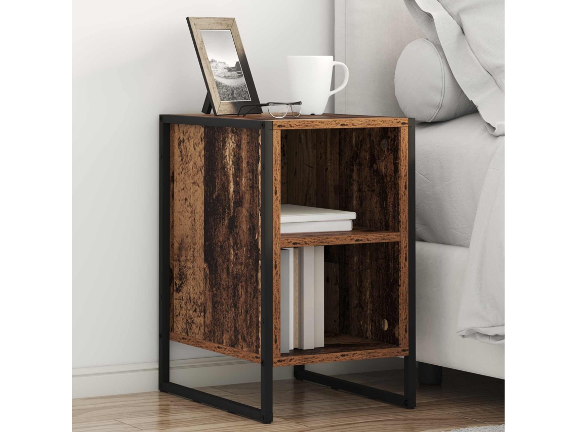 Vidaxl Mesa de cabeceira 2 Pcs Madeira Antiga 39.5 X 30 X 50 Cm