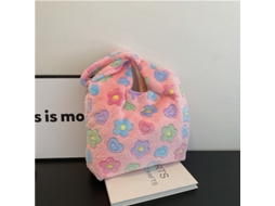 Bolsa de Pelúcia AQUAFORGE, Floral, Rosa, Espaçosa
