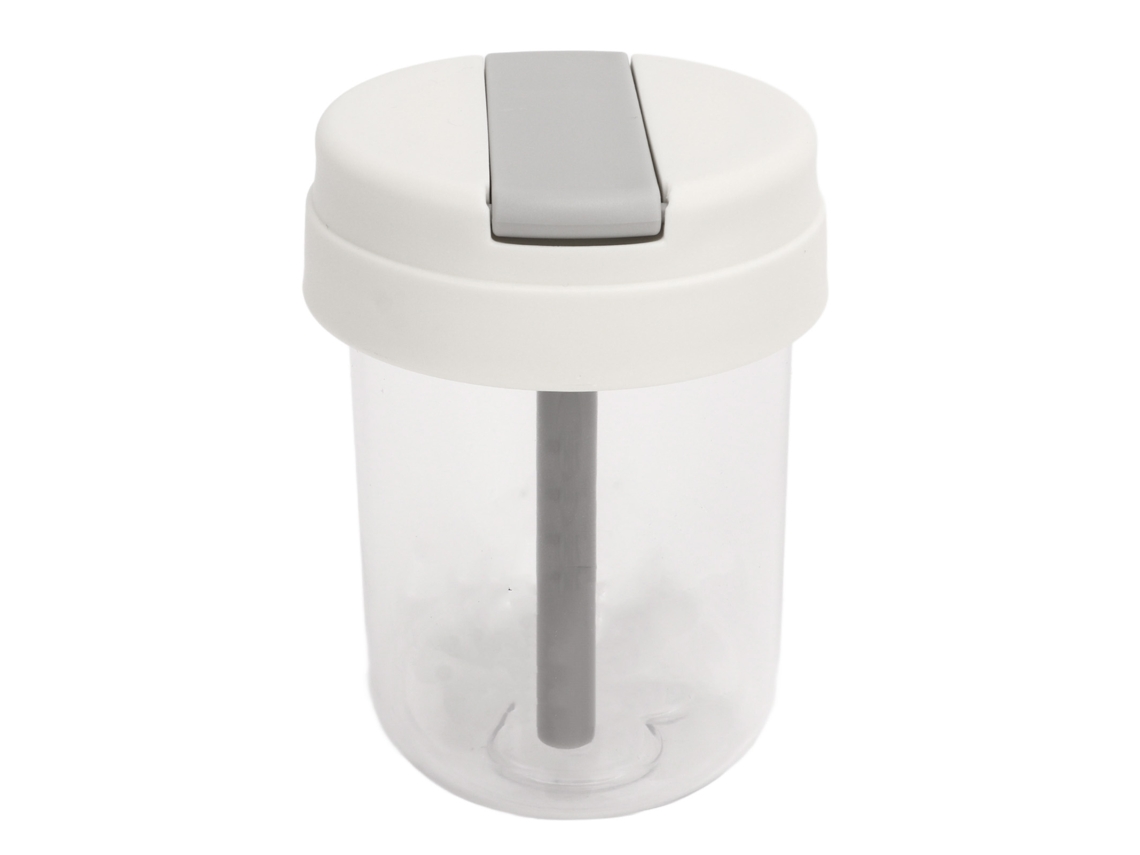 Copo Portátil com Canudo 300ml Branco para Trabalho e Esporte