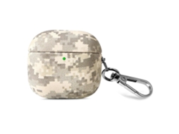 Capa Protetora De Couro Camuflado Para Fones De Ouvido Airpods Pro