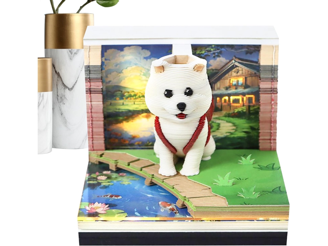 Escultura 3d Calendrier Chien En D'art Pour Écriture Planification