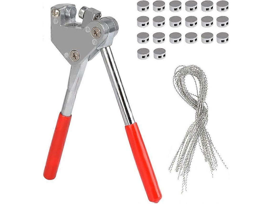Alicate Para Vedação De Chumbo Vermelho Com Cabo Plástico 10 Mm (1 + 20 Lacres Arames Vedação) -aquaforge
