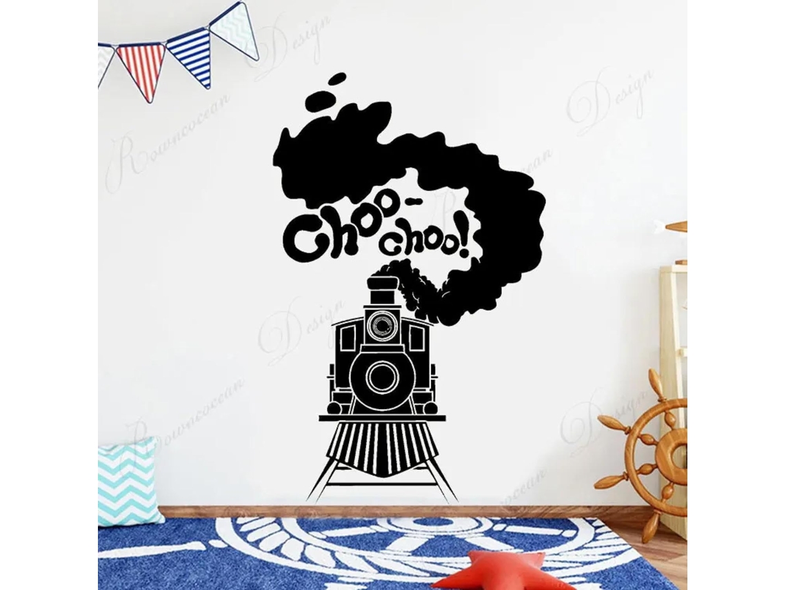 Adesivos Murais De Trem, De Caminho De Fer E De Locomotiva A Vapor Para Quartos De Garçons, Salles De Jeux, Decoração Mural Em Vinil.
