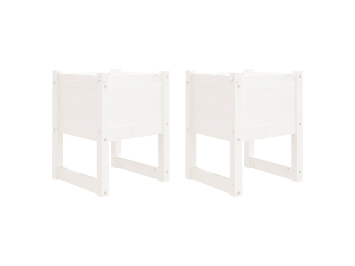 Planter, Planters Vidaxl Branco Madeira De Pinho (40 X 40 X 52.5 Cm)