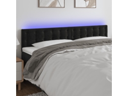 Cabecero de terciopelo con luces LED 180x5x78/88 cm Negro