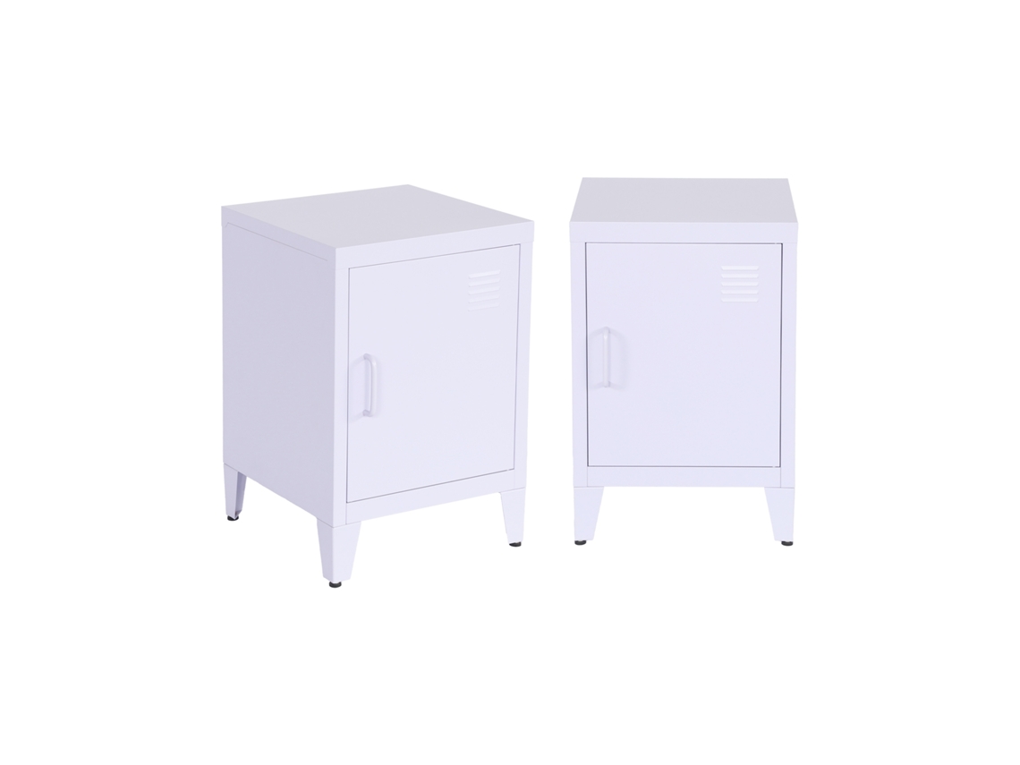 Mesa de cabeceira industrial de uma porta, lilás (conjunto de 2)