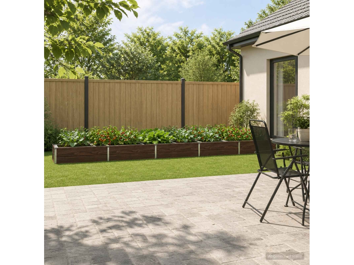Vidaxl Cama De Jardim Elevada Preto 400 X 40 X 24 Cm