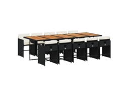 Garden Dining Set, Garden Dining Sets Vidaxl Preto Rattan / Vime (n/a)