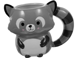 Lata de cerâmica com altura ergonômica e estampa de animais, ideal para café, chá e outras bebidas em casa.