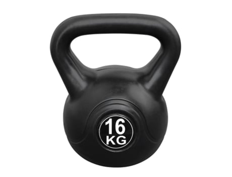 Kettlebell 16 kg - Plástico - para uso interno e externo - Preto