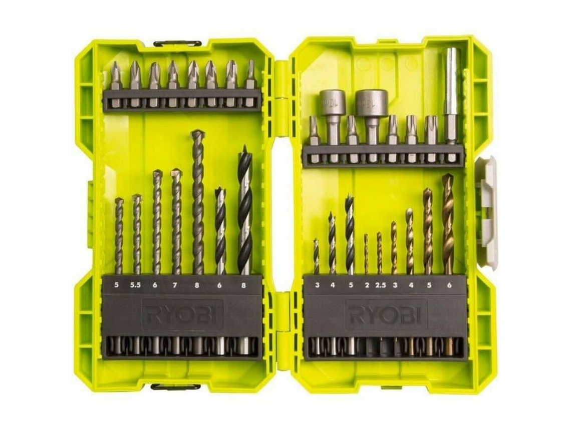 Conjunto de Brocas e Bits RYOBI Rak32Ddmix 32 Peças Hex Pz Ph
