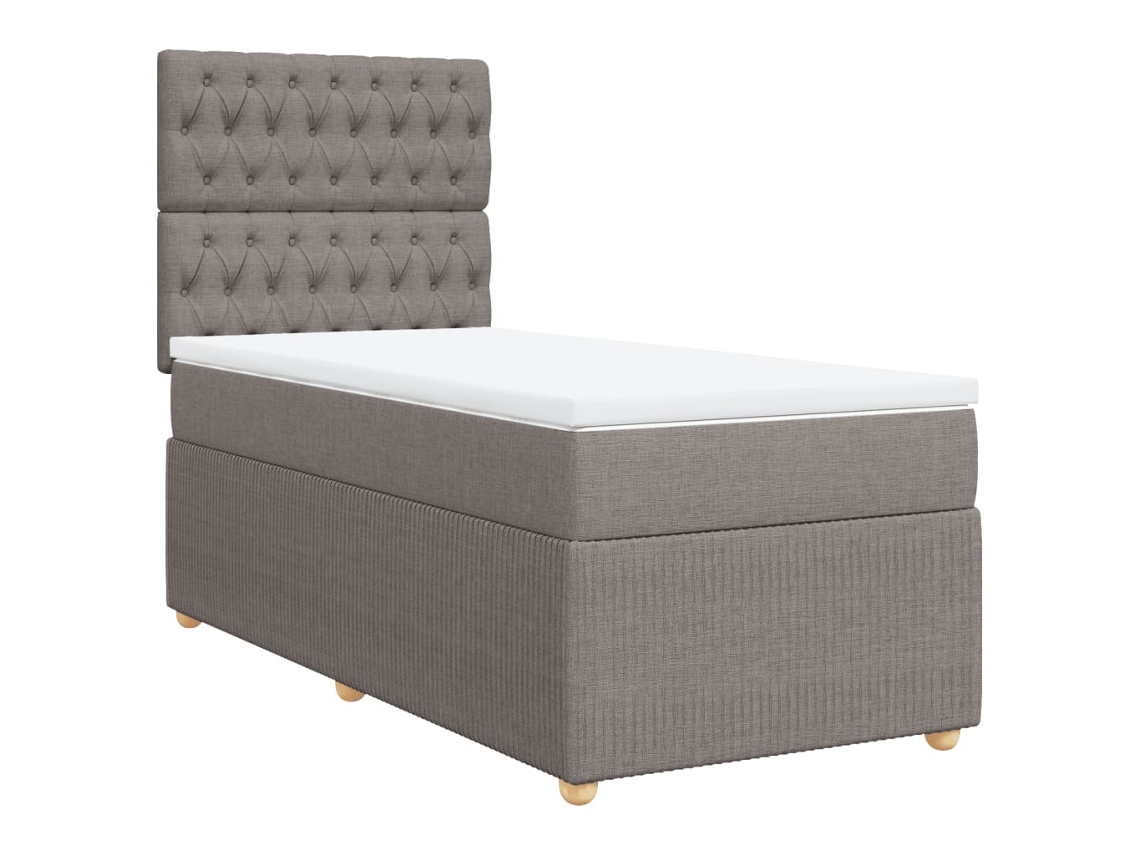 Box Spring Bed, Box Spring Beds Vidaxl Cinzento-acastanhado Tecido (100 X 200 Cm)