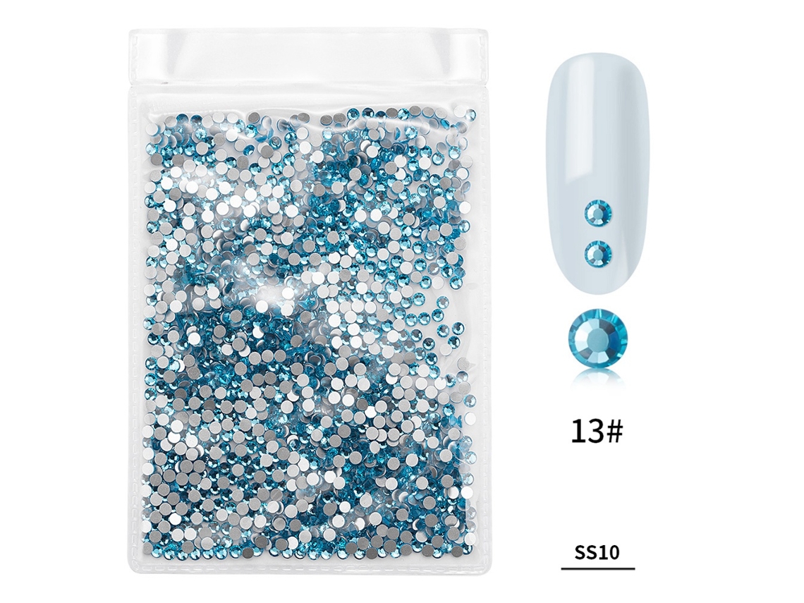 1440pcs Bolsa Strass De Unhas Artísticas Colorido De Vidro Decoração De Manicure (azul Lagoa)