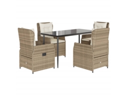 Garden Dining Set, Garden Dining Sets Vidaxl Bege Rattan / Vime (140 X 70 X 74 Cm)