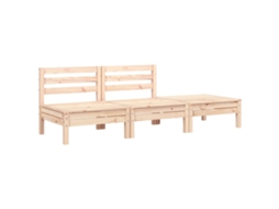 Conjunto 1 Sofá De Jardim Vidaxl Marrom Madeira De Pinho Maciça (190.5 X 63.5 X 62.5 Cm)