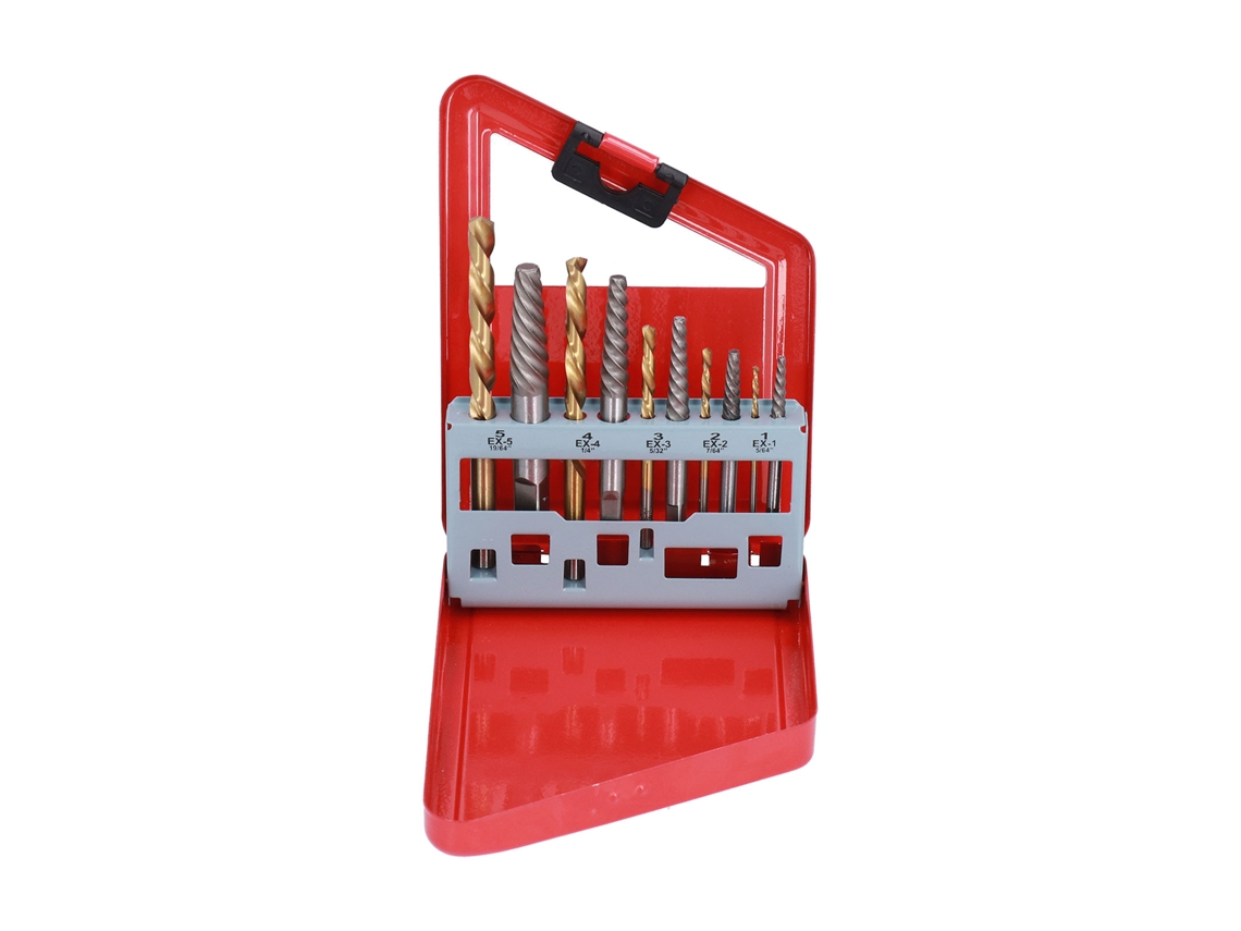 Extensor De Parafusos 10 Peças Broca Hss 4241 Esquerda Para Remover Parafusos Danificados Porcas Parafusos