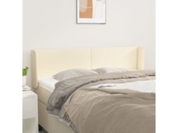 Vidaxl Cabeceira De Cama C/ Abas Couro Artificial 147x16x78/88cm Creme
