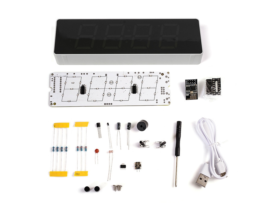 Kit Relógio Wifi Colorido Iot Com Solda Prática