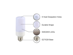 2026 lâmpada Led de Chama Piscante Tomshine, 3 Modos de Iluminação, Base E26/e27, Smd2835, Ideal para Festas e Presentes