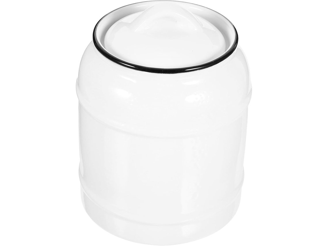 Pote De Cozinha Cerâmica Branca Hermético Grande Capacidade