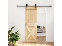 Vidaxl Porta Deslizante Natural E Preto 70 X 210 Cm