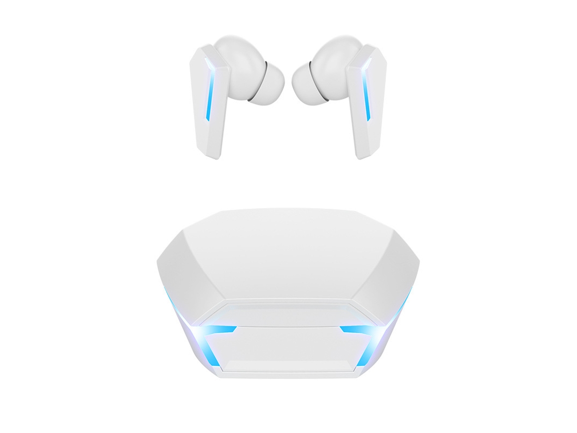 Auriculares Bluetooth True Wireless  Semi-Auriculares com Visor Led Digital F Touch Control Branco