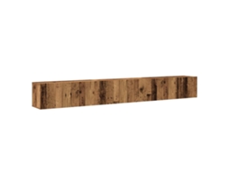 Conjunto de 3 peças de móvel para TV para parede, estilo madeira antiga, exclusivo da MAISON.
