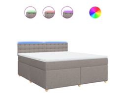 Box Spring Bed, Box Spring Beds Vidaxl Cinzento-acastanhado Tecido (180 X 200 Cm)