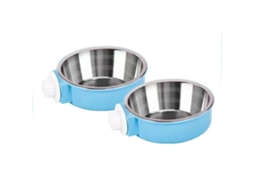 Tigela para Cães para Gaiola, Removível de Aço Inoxidável para Comida e Água AQUAFORGE