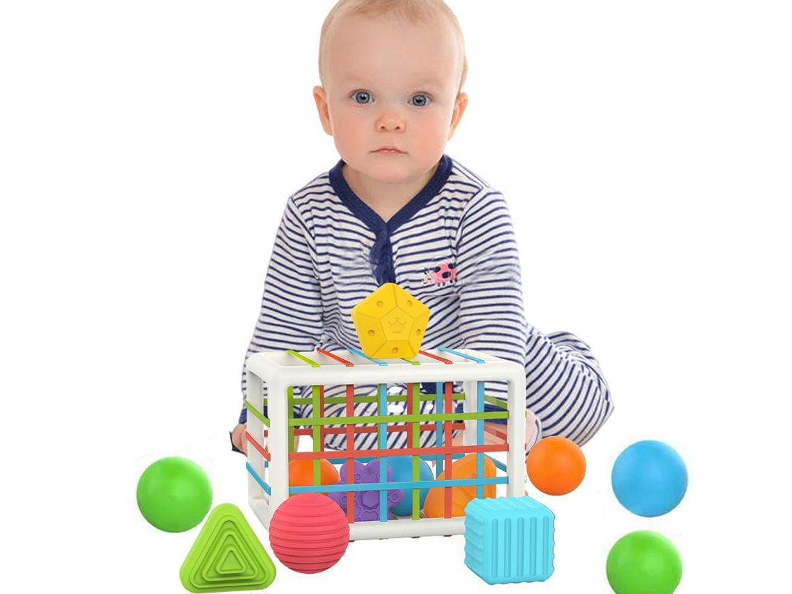 Mali brinquedo de Classificação de Formas para Bebê com Cordas Elásticas Brincadeira de Aprendizagem Precoce