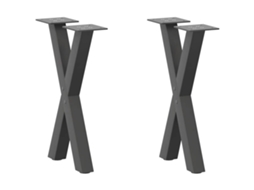 Vidaxl Pés Para Mesa De Centro Em Formato De X, 2 Peças, Antracite, 28x(42-43) Cm, Aço