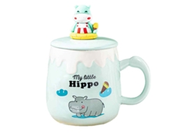 Caneca de 350Ml Caneca de Cerâmica com Coração e Colher Caneca Criativa de Café Da Manhã NEVEANCE