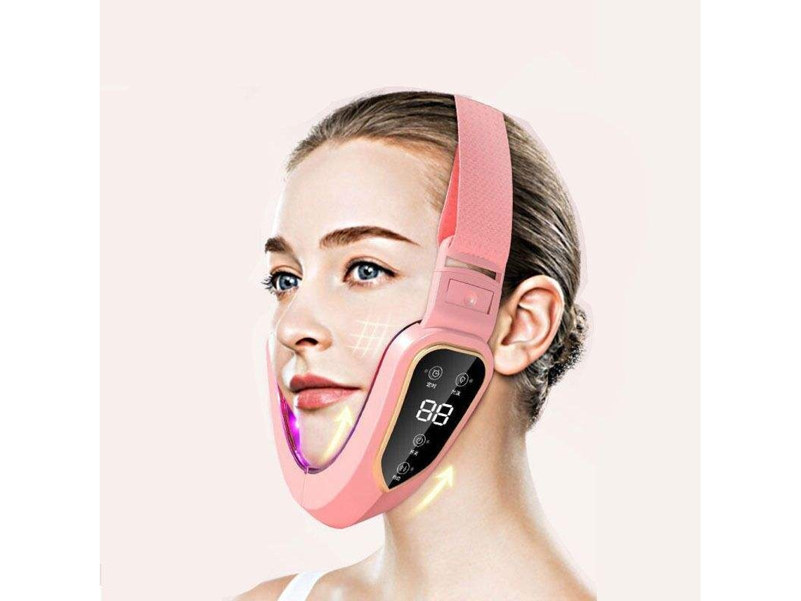 (rosa) Aparelho De Led Para Lifting Facial, Fototerapia, Emagrecimento Facial, Aquecimento, Massagem Vibratória