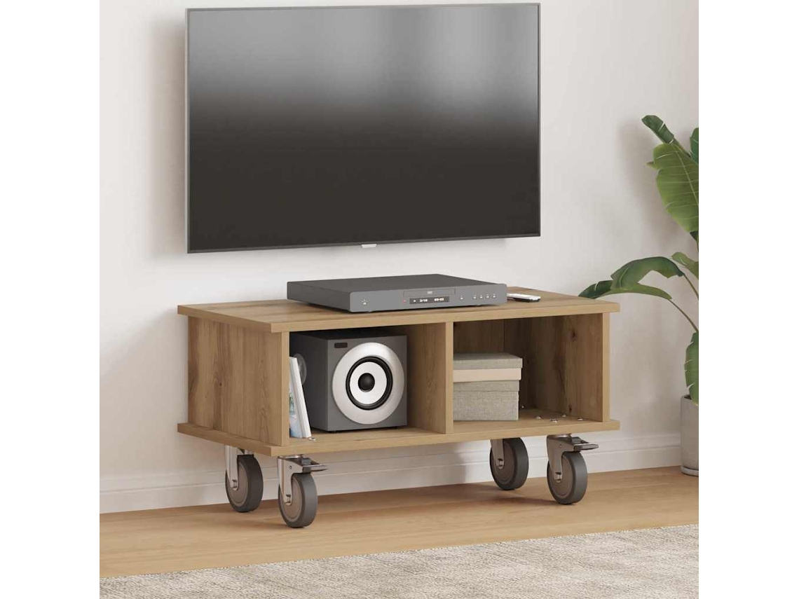 Vidaxl Suporte Para Tv 68,5 X 35 X 35 Cm Carvalho Artesanal