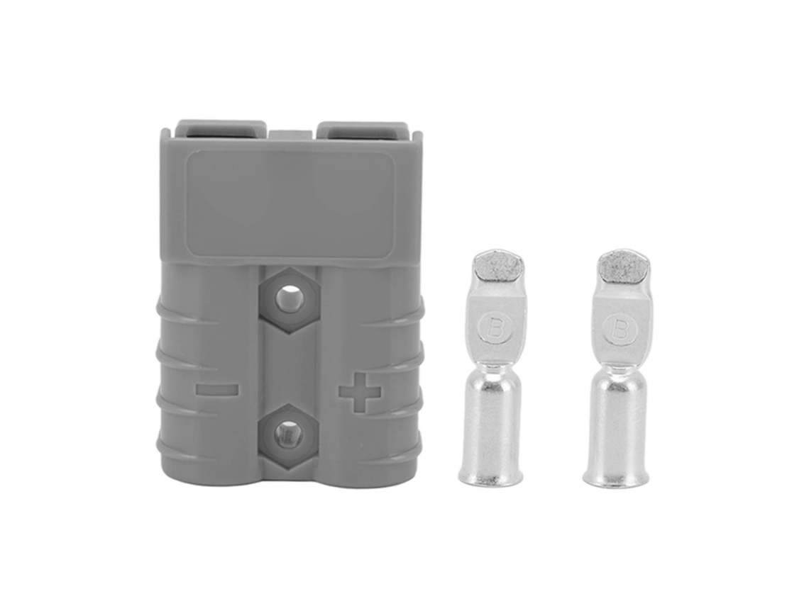 Conector De Corriente Alta 50a 600v De Doble Polo Para Panel Solar Sistema De Baterías Dual Gris